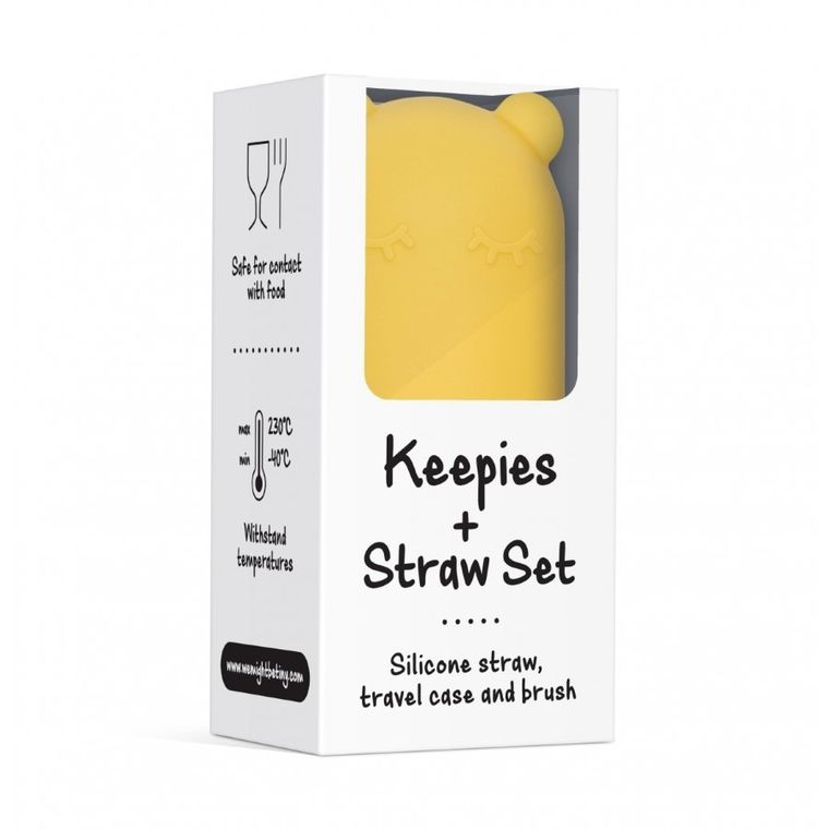 We Might Be Tiny, silikonowa słomka w etui, Yellow