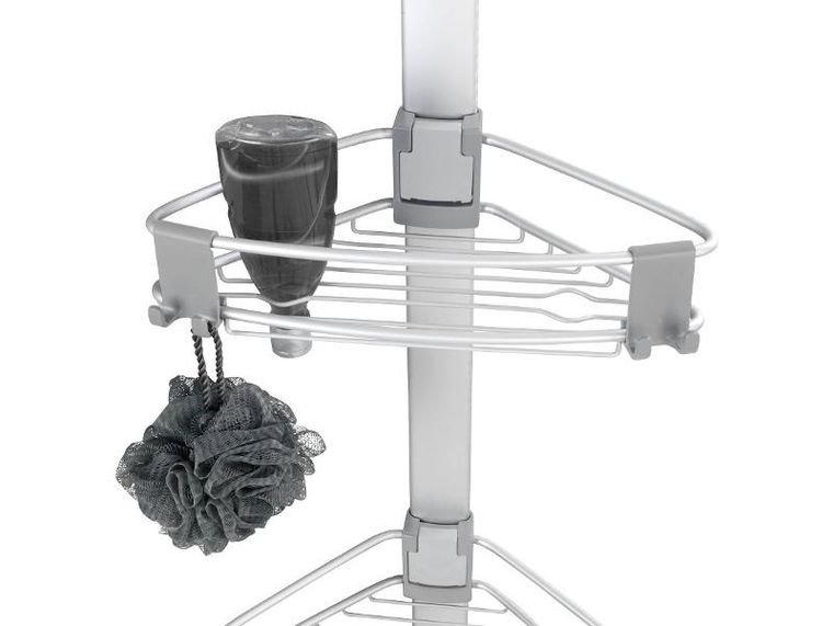 Wenko, teleskopowa półka łazienkowa pod prysznic, Purio, narożna, 3 poziomy