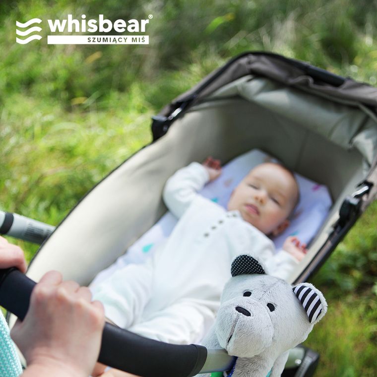 Whisbear - Szumiący Miś Soft z funkcją CRYsensor, arbuz, zabawka uspokajająca