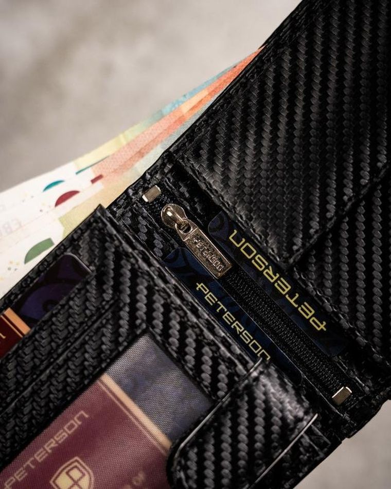 Zestaw prezentowy: Portfel, Brelok, czarny, Peterson