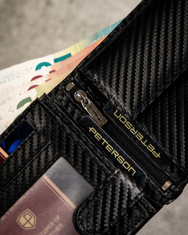 Zestaw prezentowy: Portfel, Brelok, czarny, Peterson