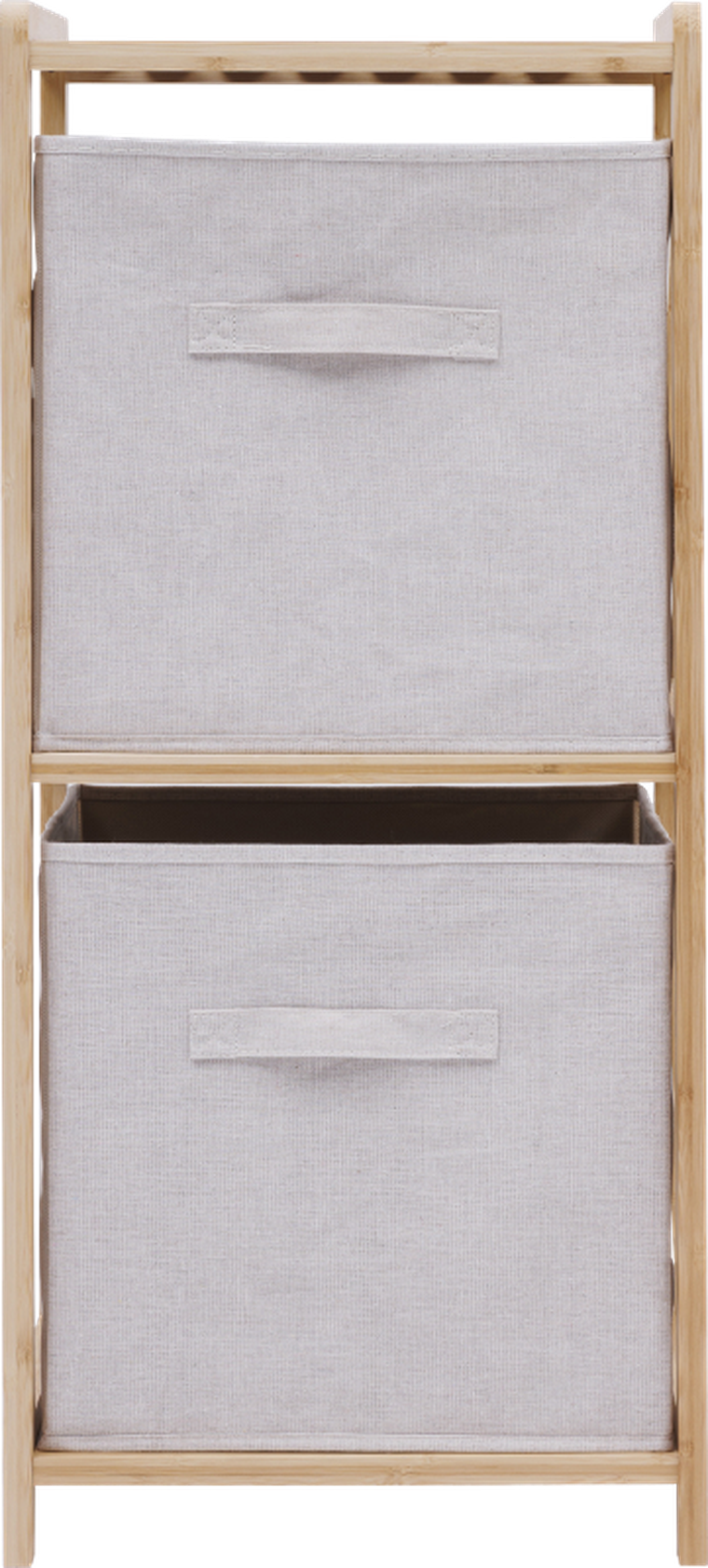 5five Simply Smart, Tidy, regał bambusowy z dwoma materiałowymi koszami, 34,7-33-77,5 cm