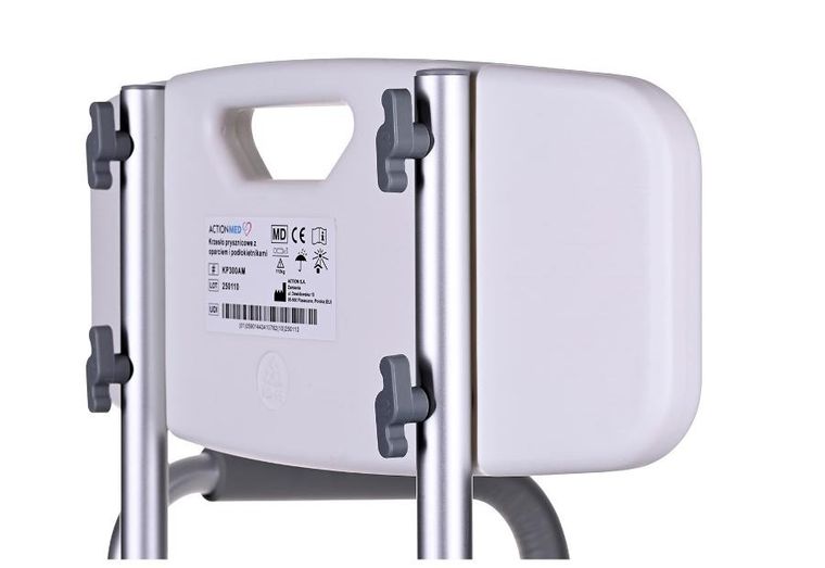 Actionmed, krzesło prysznicowe z oparciem i podłokietnikami