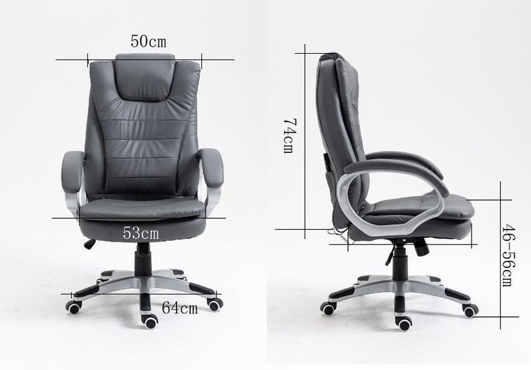 Activejet, fotel biurowy z masażem, podgrzewany, szary, YK7304