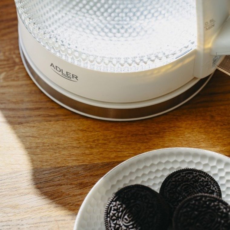 Adler, czajnik elektryczny, szklany, LED, 1,8l