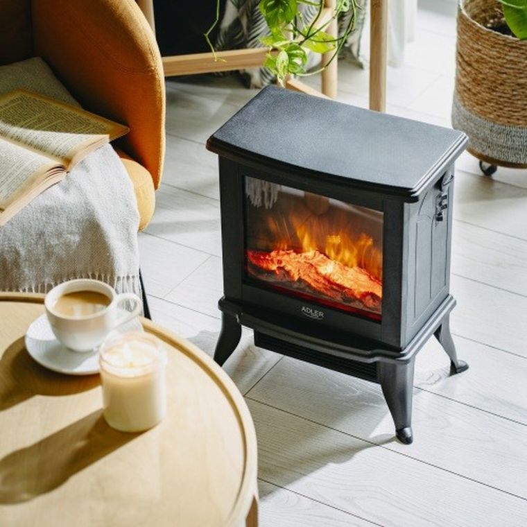 Adler, kominek elektryczny z termostatem, 1000W/1800W