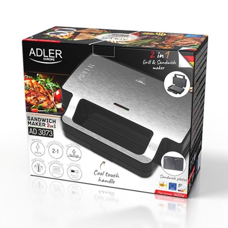 Adler, opiekacz do kanapek 2w1