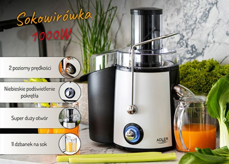 Adler, sokowirówka, 1000W, AD 4128