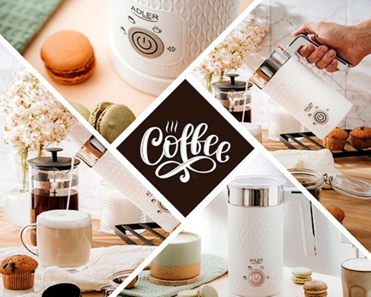 Adler, spieniacz do mleka 2w1, spienianie i podgrzewanie (latte i cappucino), AD 4494, biały