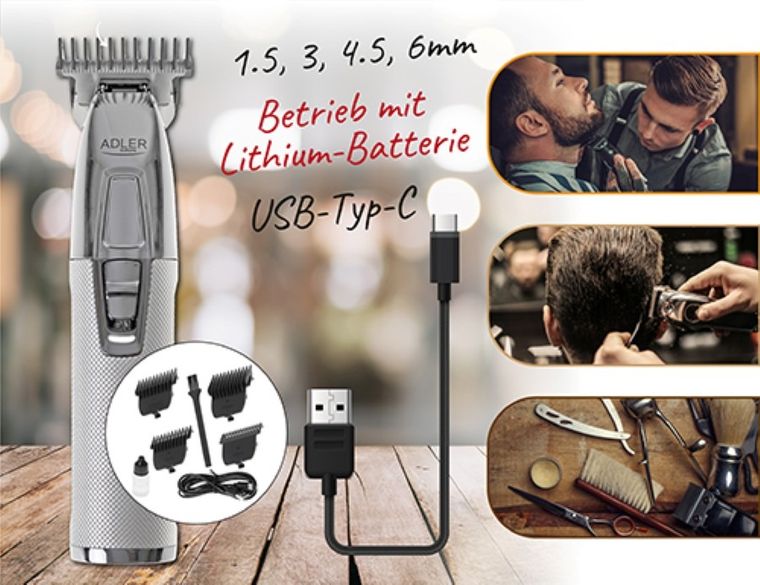 Adler, trymer profesjonalny, USB, AD 2836S