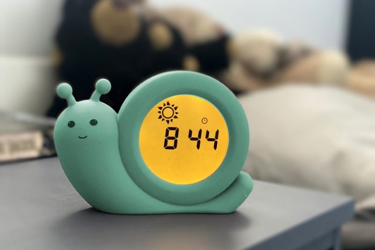 Alecto, trener snu, budzik i lampka, turkusowy