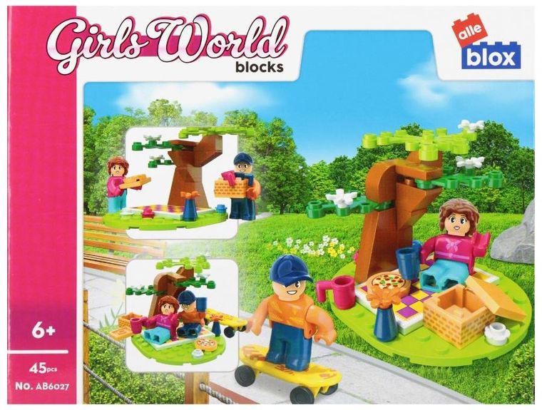 Alleblox, Girl, Piknik, klocki konstrukcyjne, 45 elementów