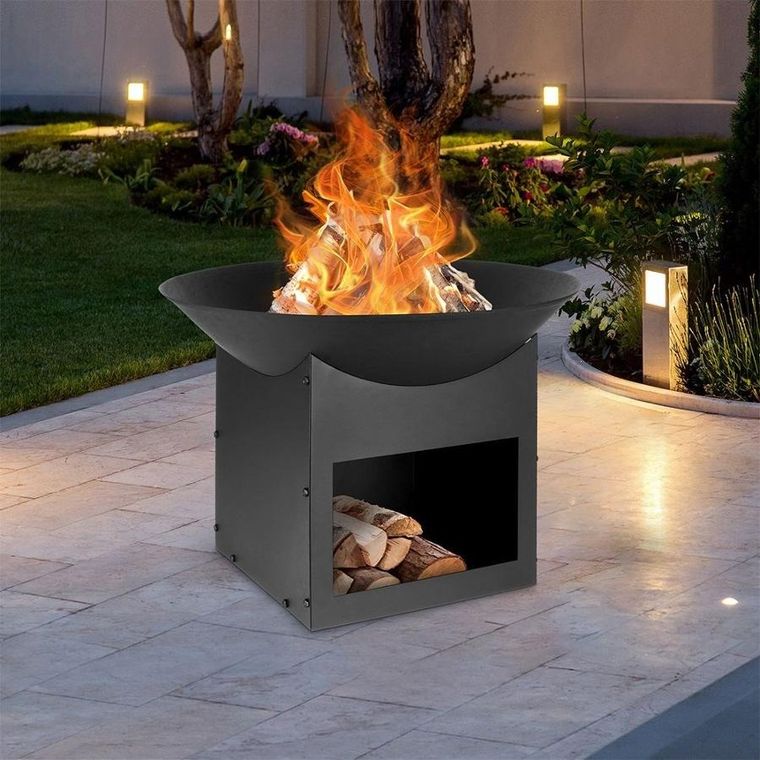 Ambiance, palenisko ogrodowe metalowe czarne, 56-41 cm