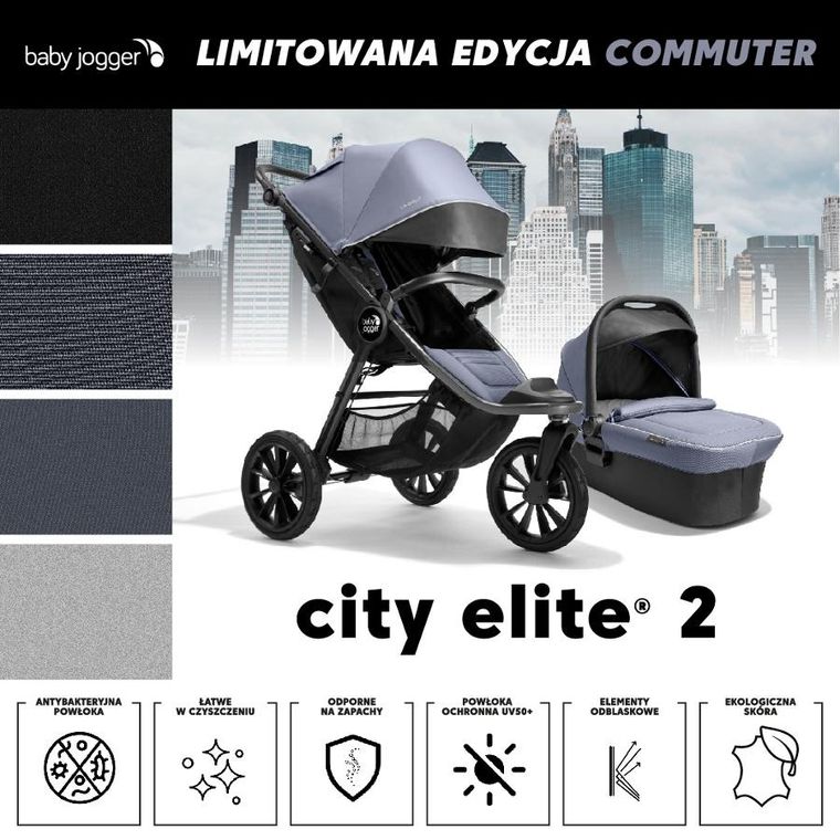 Baby Jogger, City Elite 2w1 Commuter, wózek terenowy z gondolą