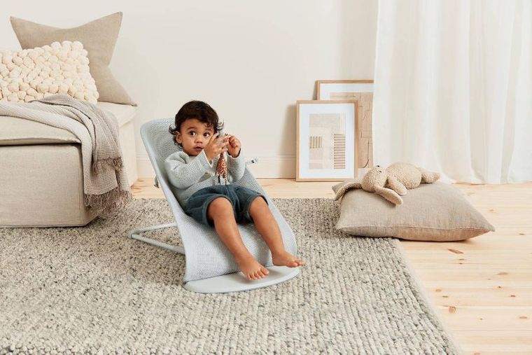 BabyBjörn, Balance Soft Mesh, leżaczek, szary, biały