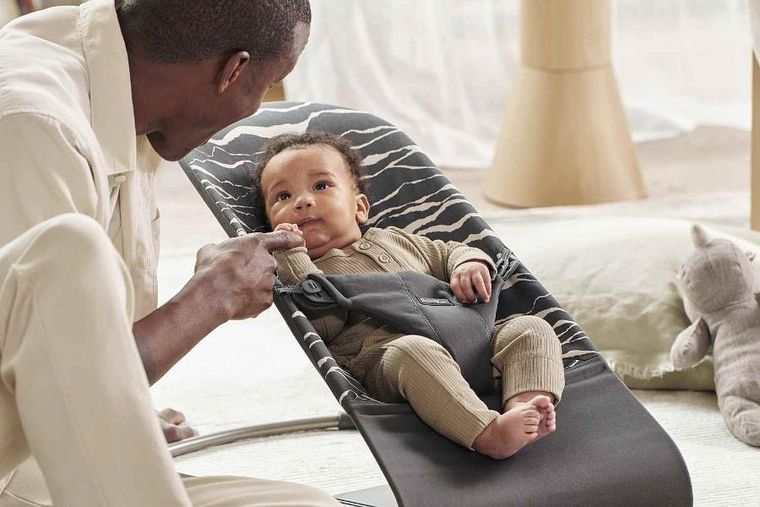 BabyBjörn, Bliss Cotton, leżaczek, antracyt, landscape