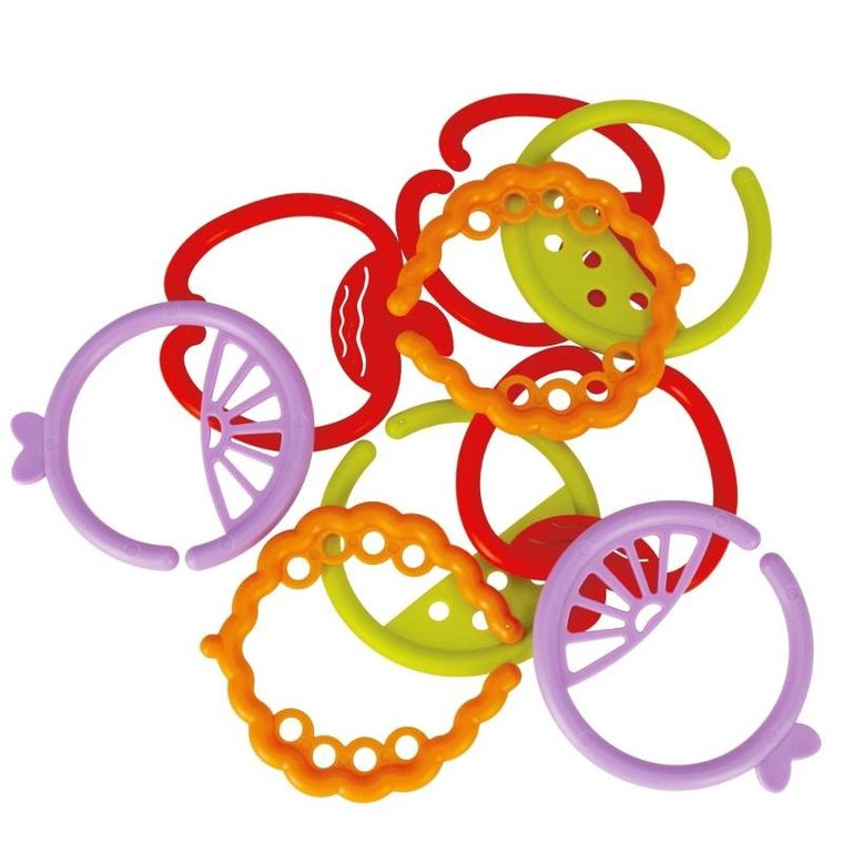 BamBam, zabawka sensoryczna, krążki owoce, 16 elementów