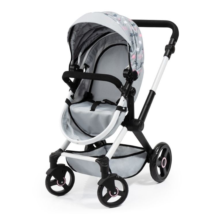 Bayer Design, Xeo Combi, głęboki wózek dla lalek z torbą, szary