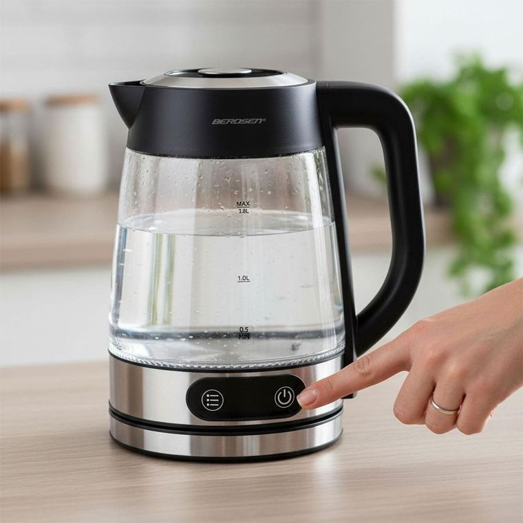 Berdsen, czajnik elektryczny, szklany z regulacją temperatury, 1,8l, 2200W, BD-715