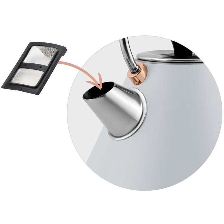 Berdsen, czajnik elektryczny z termometrem, szary, 1.7l, BD-701