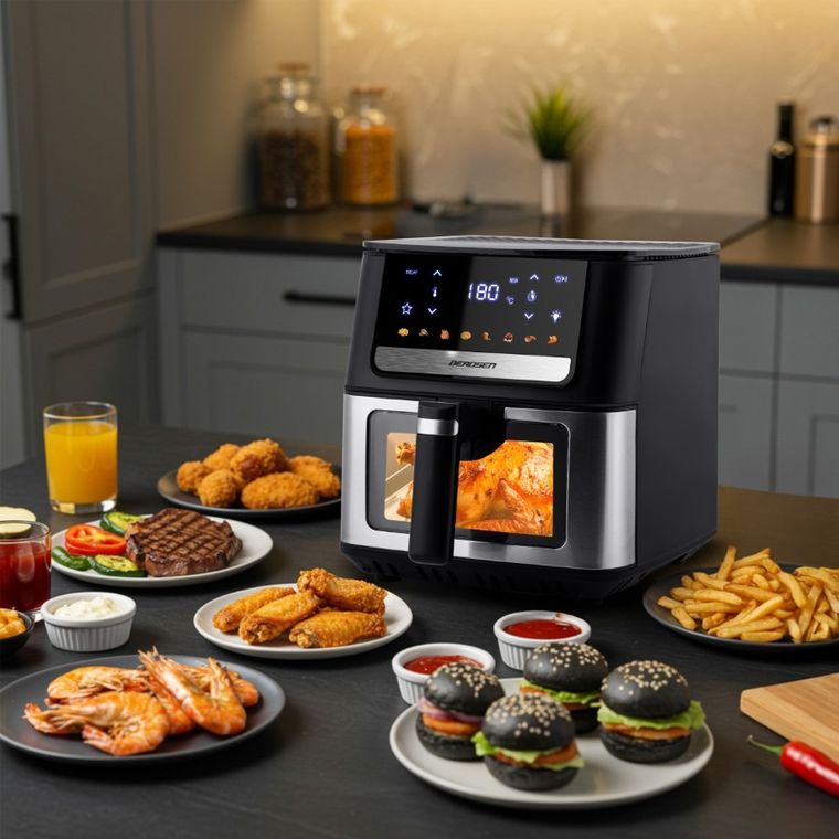 Berdsen, frytkownica beztłuszczowa, air fryer, 1700W, czarny, 6,5l, BD-655