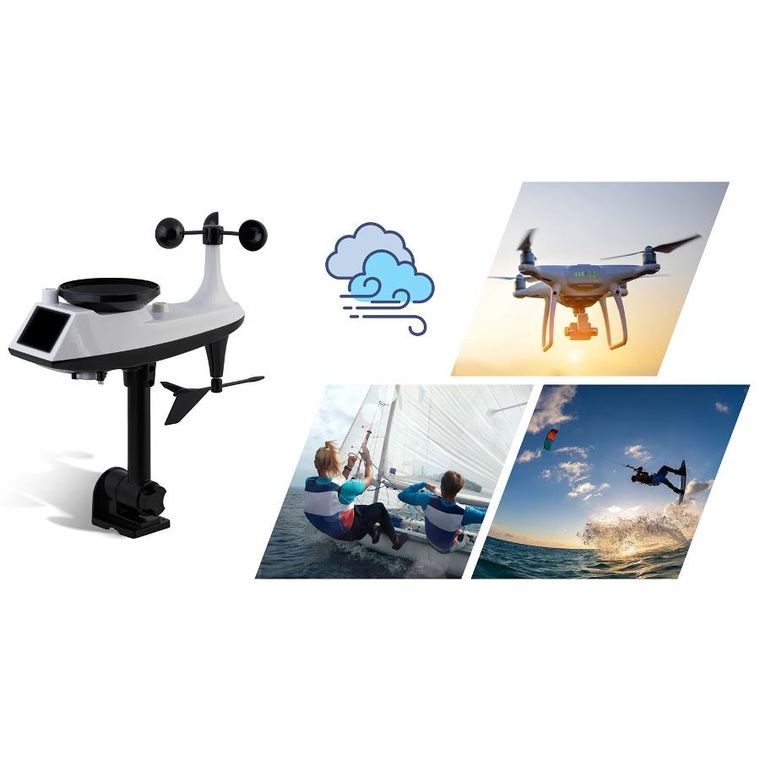 Berdsen, stacja pogodowa z czujnikiem wiatru i deszczu BD-914 czarna