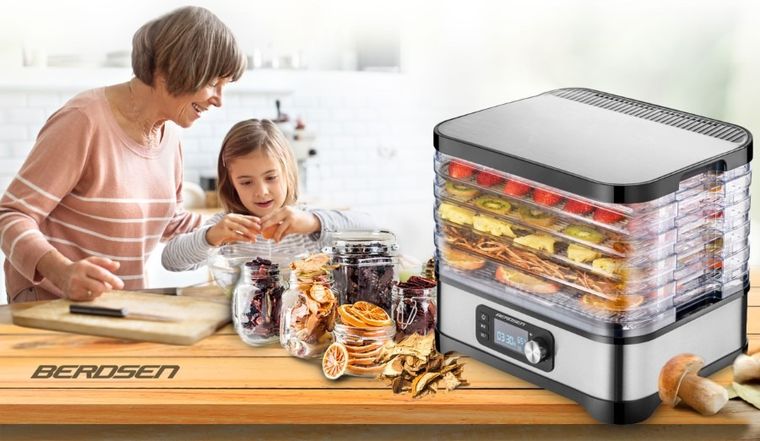 Berdsen, suszarka spożywcza do grzybów i owoców, 400W 10L