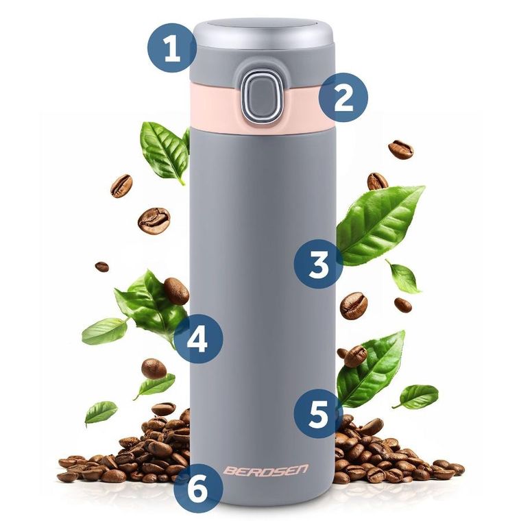 Berdsen, termos próżniowy, szary, 450 ml