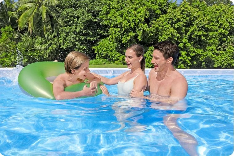 Bestway, basen stelażowy z pompą filtrującą i akcesoriami, prostokątny, 549-274-122 cm, zestaw 12w1