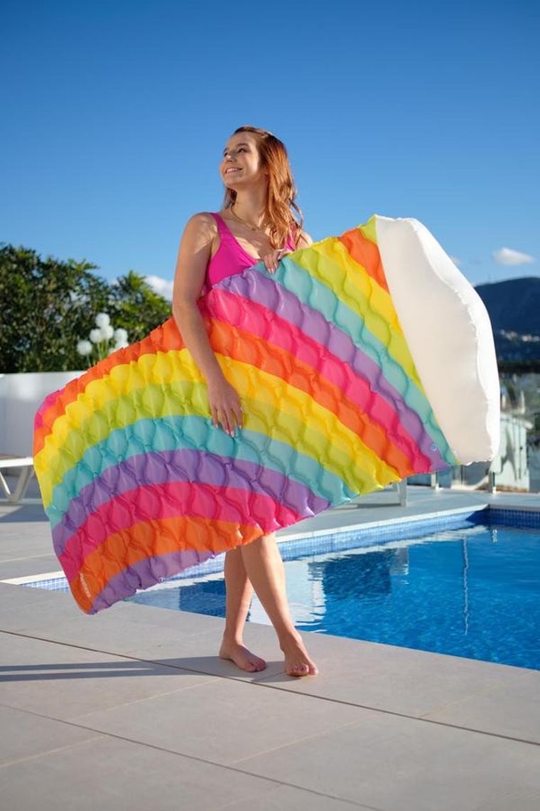 Bestway, dmuchany materac do pływania, tęcza, 216-80 cm