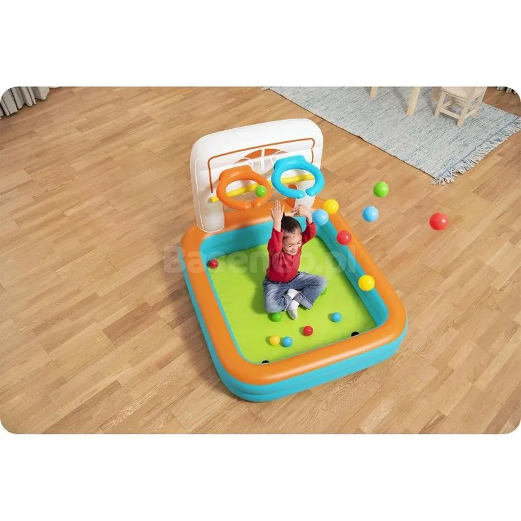 Bestway, plac zabaw dmuchany z piłkami. 120-107-84 cm