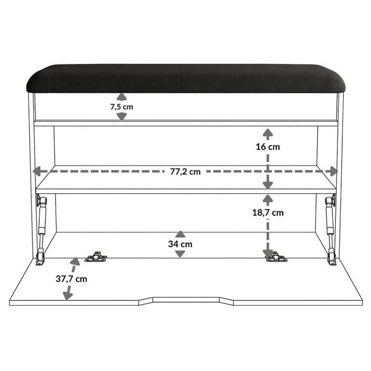 Boximo, Soto, szafka na buty z siedziskiem i schowkiem, 80-50-35 cm