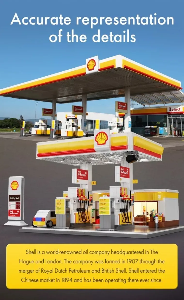 Cada, Shell, Stacja Paliw, klocki konstrukcyjne, 1309 elementów