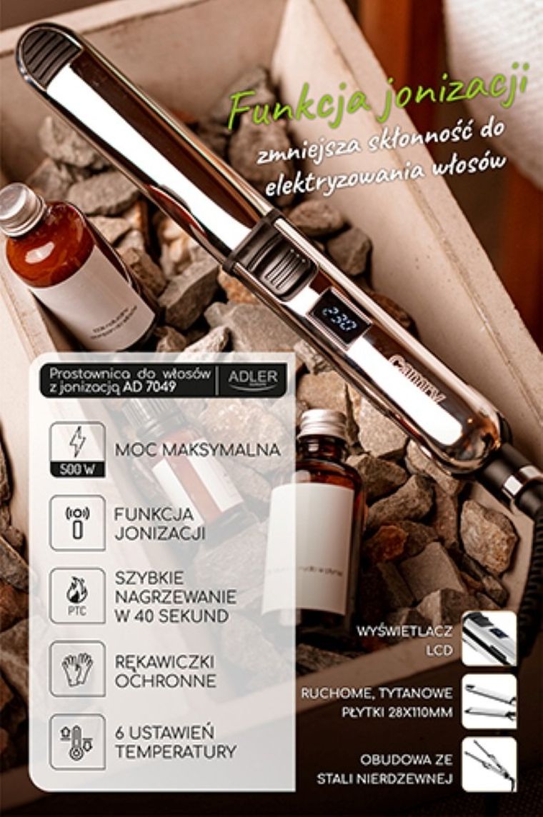 Camry, prostownica do włosów, CR 2320