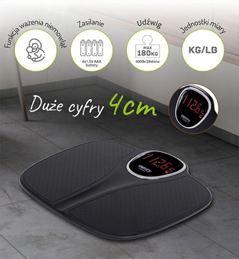 Camry, waga łazienkowa z funkcją ważenia niemowląt