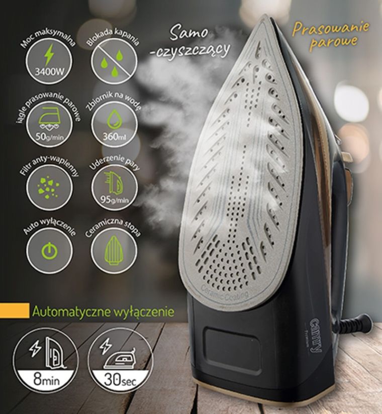 Camry, żelazko parowe, 3400W