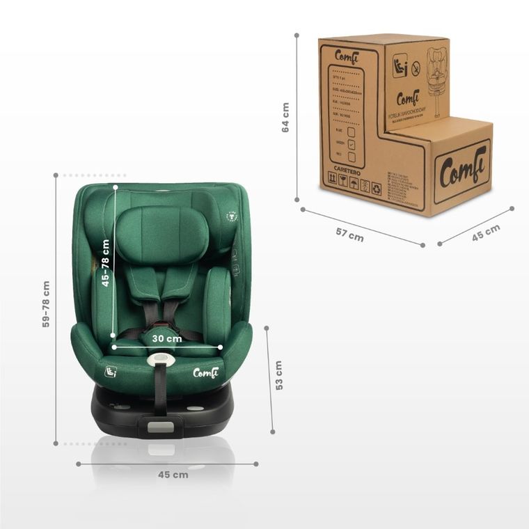 Caretero, Comfi I-Size, fotelik samochodowy, red, 40-150 cm