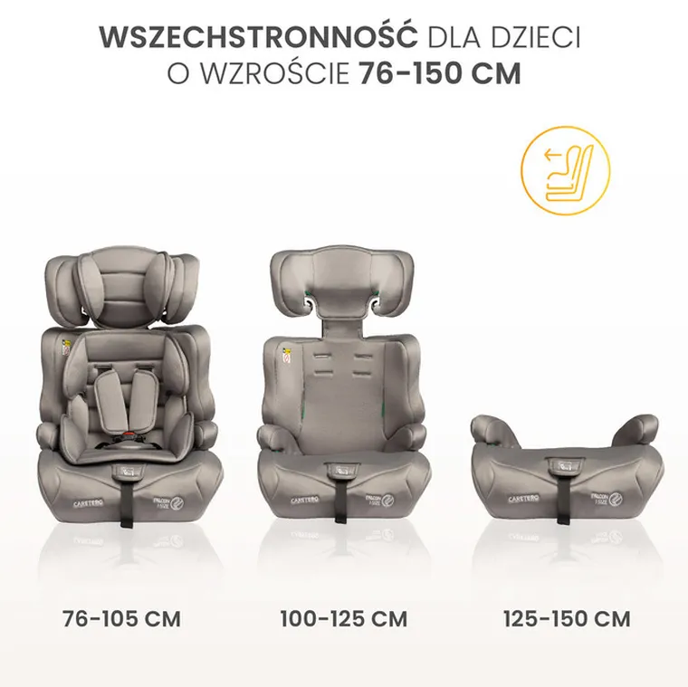 Caretero, Falcon, I-Size, fotelik samochodowy, brown, 76-150 cm