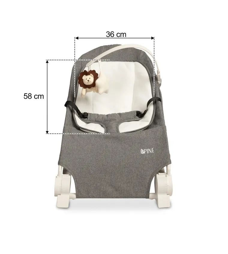 Caretero, Pine, leżaczek, Grey