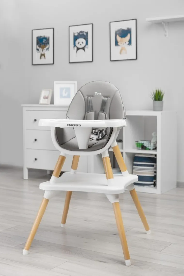 Caretero, Tuva, krzesełko do karmienia, 2w1, szare
