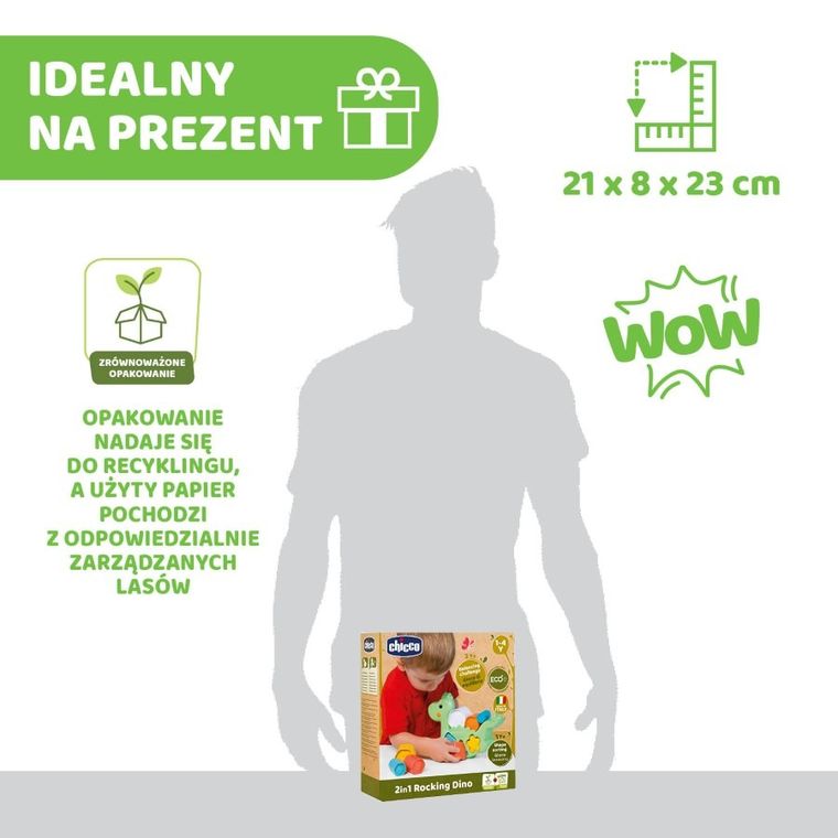Chicco, ECO+, Dino, sorter, układanka