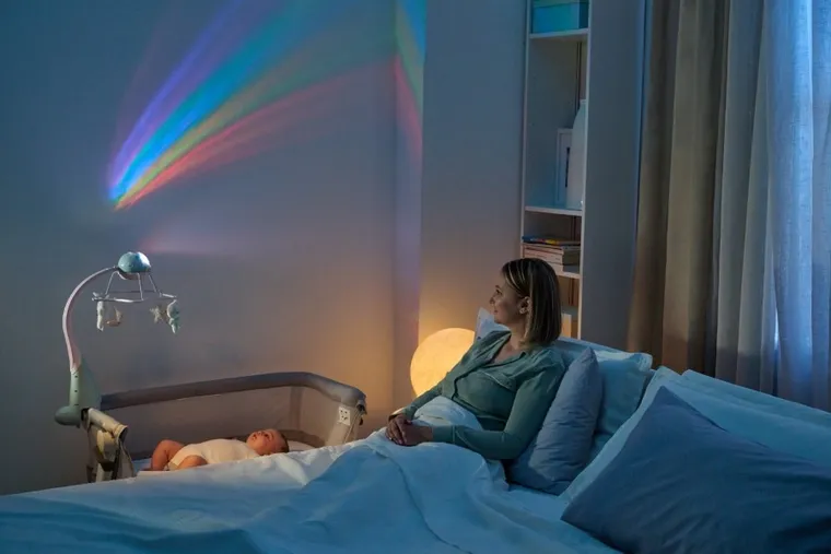 Chicco, First Dreams, karuzela do łóżeczka, 3w1, rainbow, niebieska