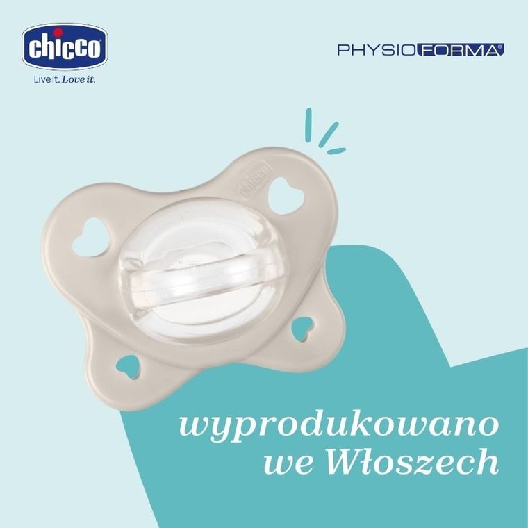 Chicco, PhysioForma Dual Soft, smoczek uspokajający, silikonowy, niebieski, 6-16m, 2 szt.
