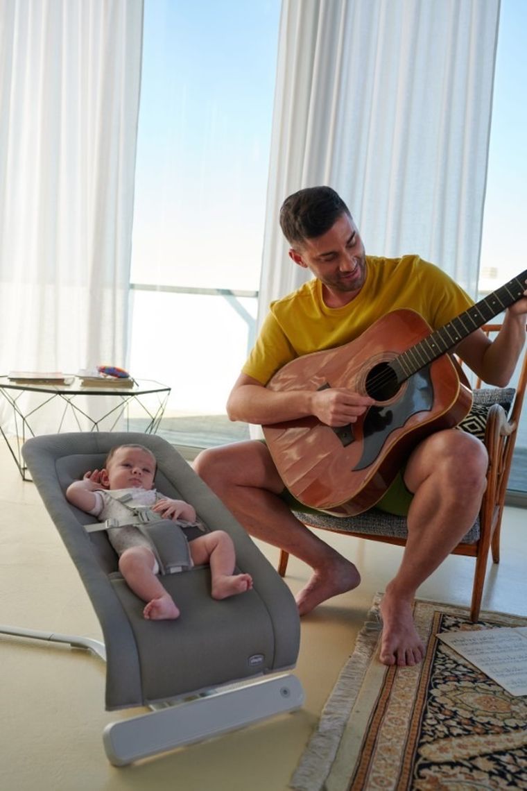 Chicco, Rhythm'N'Sound, leżaczek, Cool Grey