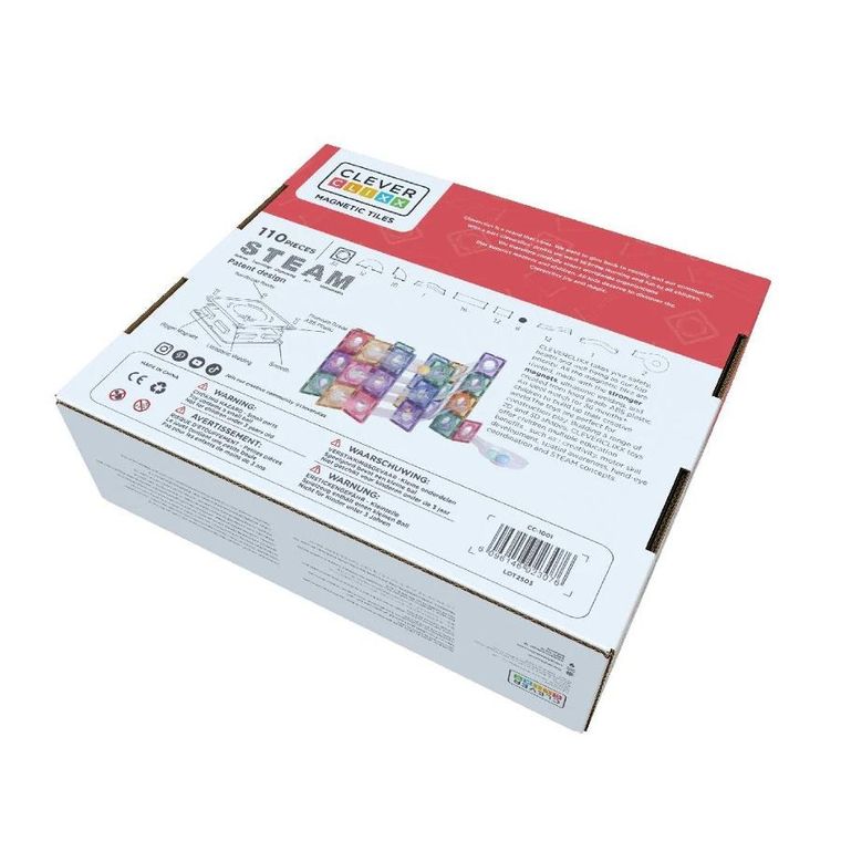 Cleverclixx, Ball Run Clever Pack Pastel, klocki magnetyczne, 110 elementów