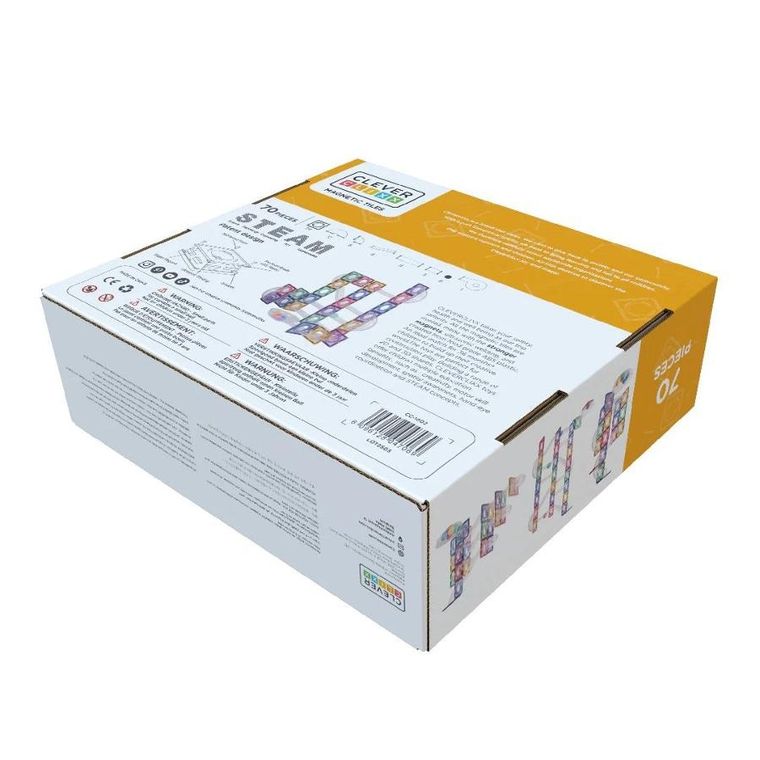 Cleverclixx, Ball Run Creative Pack Pastel, klocki magnetyczne, 70 elementów