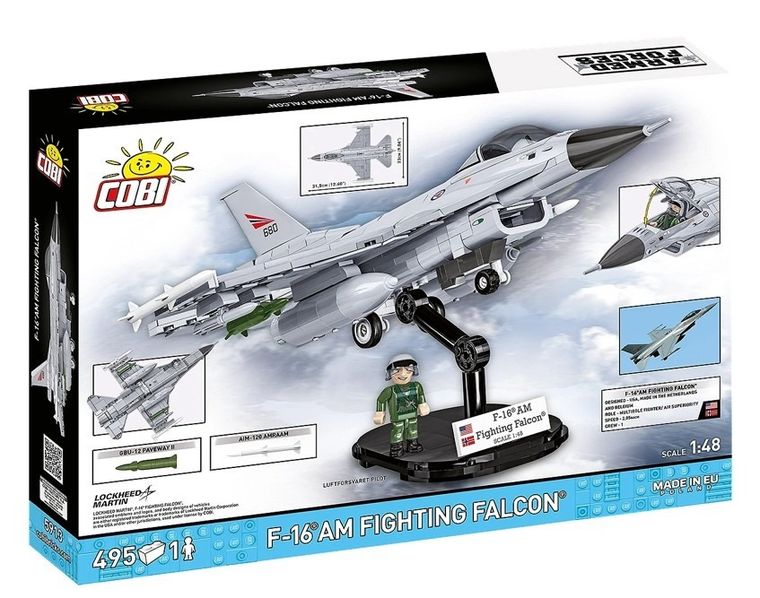 Cobi, Armed Forces, F-16AM Fighting Falcon, klocki, 1:48, 495 elementów