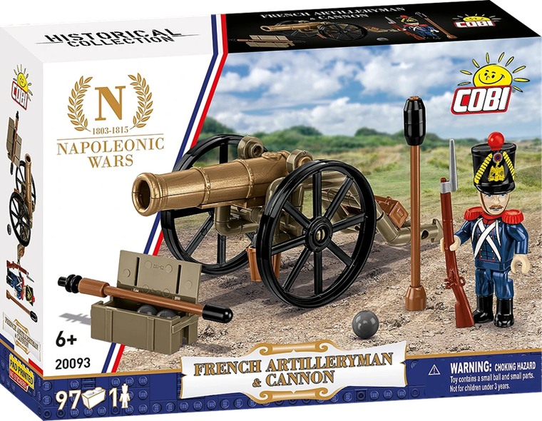 Cobi, Historical Collection, Napoleonic Wars, French Artilleryman & Cannon, klocki, 97 elementów