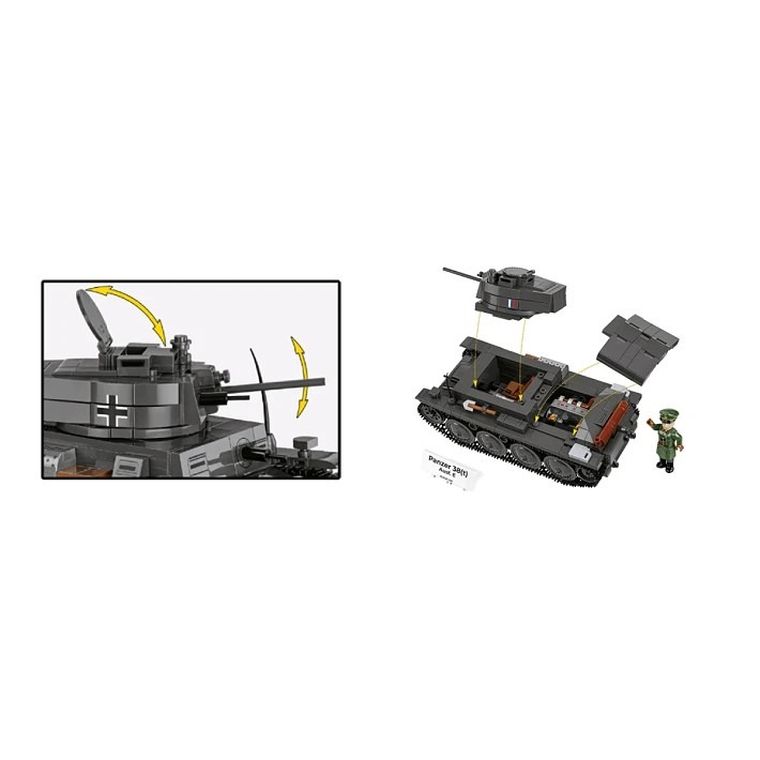 Cobi, Historical Collection, WWII, Panzer, 38(T)/CKD LT VZ.38, klocki, 1:28, 690 elementów