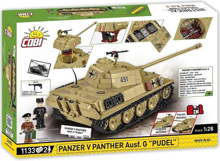 Cobi, Historical Collection WWII, Panzer V PANTHER Ausf. G, klocki, 1133 elementy